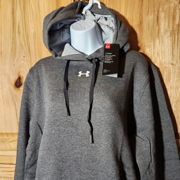 Under Armour Hustle Hoodie – Women’s XL Pullover | Dark Gray Fleece | NWT - Picture 4 of 11